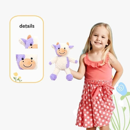 YUKOUQIAN Cow Stuffed Animal Cow Plush Doll Toy 11.8 inch for Girls Boys Christmas Children's (Stand Cow Purple)