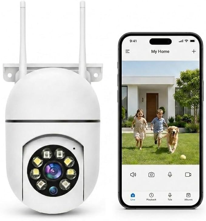Hawkray Plug-In Indoor Security Camera, 1080P HD WiFi Cam, 360° Pan Tilt, 2.4&5GHz Dual Band, Color Night Vision, AI Human Detection, 2-Way Audio, 24/7 Recording, Smart Home Monitor for Baby Pet Elder