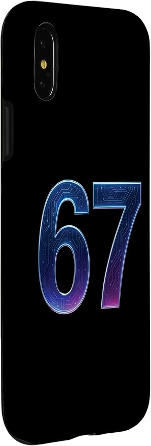 67 Meme Ai Quantum Number 67th Six Seven Tech Digital Future Case for iPhone X/XS