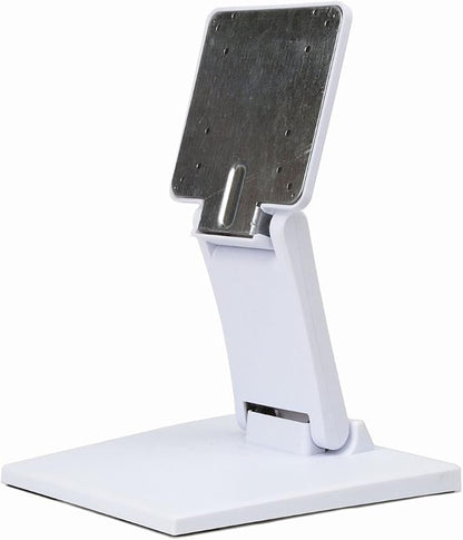 WEARSON Single Adjustable LCD Monitor Stand Mount Folding VESA Monitor Desk Stand with VESA Hole 75x75mm 100x100mm (White)