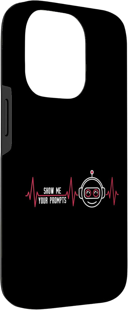 Show Me Your Prompts AI Artificial Intelligence Heartbeat Case for iPhone 14 Pro