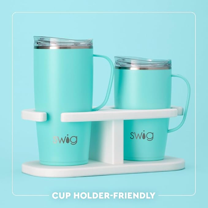 Swig Life 22oz Insulated Travel Mug with Handle & Lid, Scrub Life | Triple Insulated Stainless Steel - Handle & Lid Included - Keeps Coffee Hot or Cold - Cup Holder Friendly