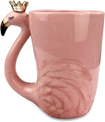 Cute Pink Flamingo Gifts for Women Coffee Mug Unique Ceramic Animal Cups | Novelty 16 oz Mugs Flamingo Decor Stuff for Mom Grandma Wife Her Funny Christmas Presents Xmas Girls Fancy Mothers Day Gift