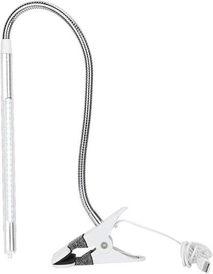 FILFEEL LED Clip - Portable Flexible Neck Desk Light for Tattoo/Manicure/Makeup USB Interface(Pearl White)