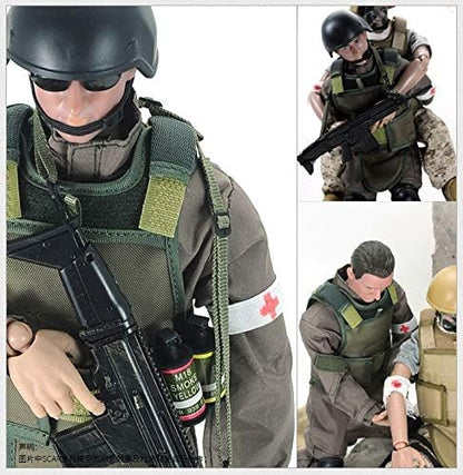 7Buy 12in Action Figures Toy 1:6 Stand Bendable Soldier Model Toy (Medic)
