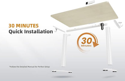 YDN 63 x 24 Inch Nature Electric Standing Desk | Adjustable Height, Sit Stand, Cable Management, Ergonomic, Home Office
