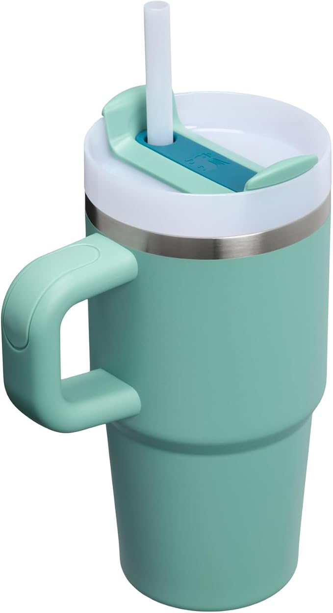 STANLEY Quencher H2.0 Flow State Tumbler, 20 oz, Spring Green | Handle and Straw | 3-Position Lid | Cup Holder Compatible for Travel | Insulated Stainless Steel Cup | BPA-Free