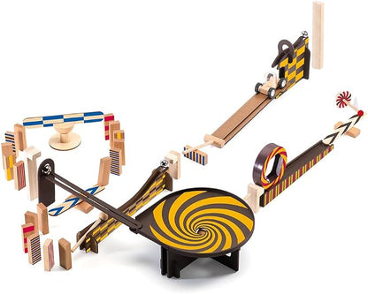 DJECO Zig & Go Wooden Domino Race Construction Set, 45 Pieces (35643)