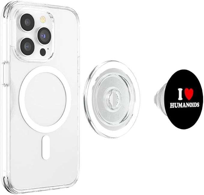 Humanoid Heart Funny Cute Embodied AI Bot Robot Being Fan PopSockets PopGrip for MagSafe