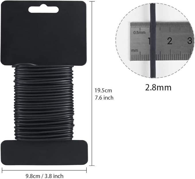 Tenn Well Garden Wire, 66 Feet 2.8mm Bendable Garden Plant Ties for Climbing Plants, Tomatoes, Climbing Roses, Trellises (2PCS X 33 Feet, Black)