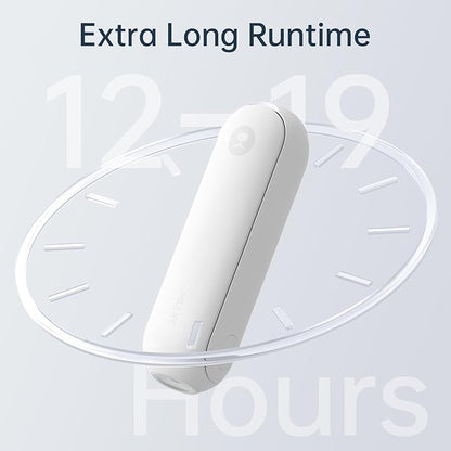 JISULIFE Portable Handheld Fan, 3 In 1-Fan, Power Bank, Flashlight, White | Mini Cooling Essential for Outdoor, Small, On-the-Go Pocket Hand Design, 19 Hours, Auto Shut-Off Safety Soft Blade