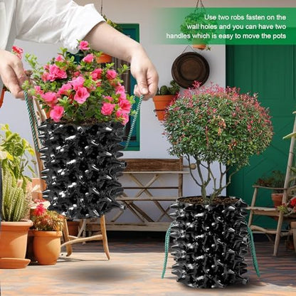 1 Gallon Air Pruning Containers, New Plastic Nursery Pots, Fruit Vegetable Garden Self-Planting Pots, Black (1G-10P)