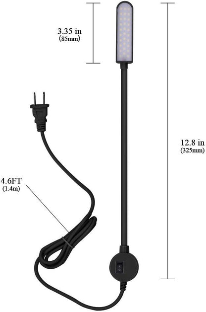 LED Sewing Machine Light,POWKER 30 LED Magnetic Mount Drill Press Light with Flexible Silone Coating Gooseneck for Sewing Machine, Drill Presses, Desks, Music Stands, Craft, Workbenches, Lathes Lamps