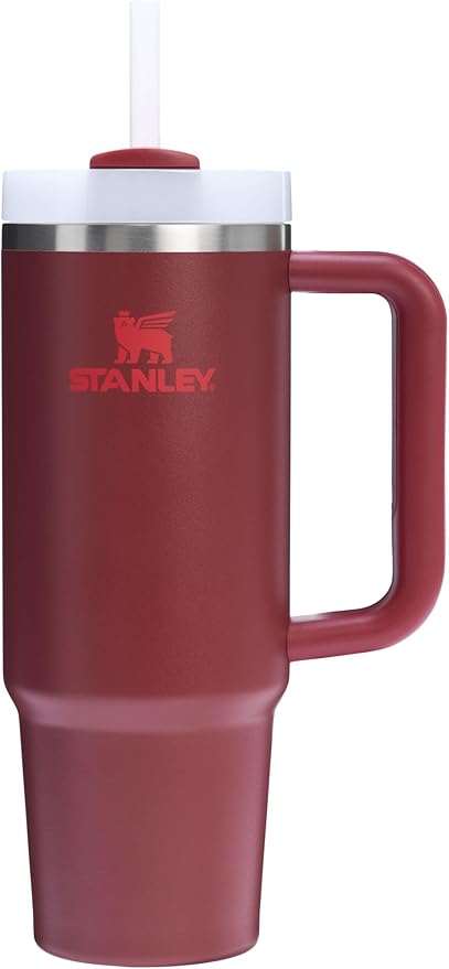STANLEY Quencher H2.0 Flow State Tumbler, 30 oz, Cranberry | Handle and Straw | 3-Position Lid | Cup Holder Compatible for Travel | Insulated Stainless Steel Cup | BPA-Free
