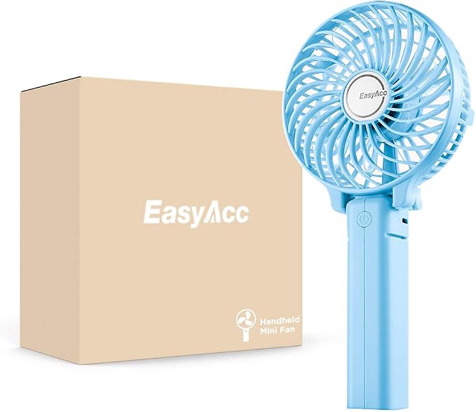 EasyAcc Mini Handheld Fan, Personal Cooling Fan Folding USB Desk Fan Small Portable Table Fan for Travel Camping Outdoors Office Home - Blue…