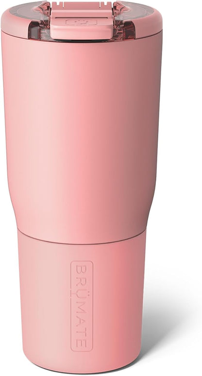 BrüMate Nav 25oz 100% Leak Proof Insulated Travel Tumbler with Magnetic BevLock™ Lid - Double Wall Cup-Holder Friendly Stainless Steel Mug (Guava)