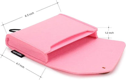 NIDOO Portable Felt Storage Bag, Electronics Accessories Protective Case Pouch for MacBook Power Adapter, Mouse, Cellphone, Cables, SSD, HDD, Power Bank, Portable External Hard Drive, Pink