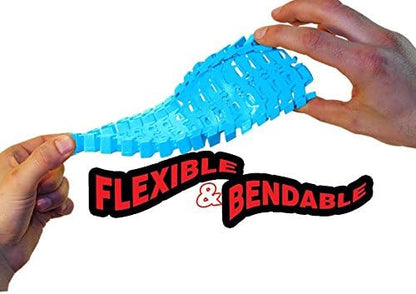 Mindscope Twister Tracks Neon Glow in the Dark 221 Piece (11 feet) of Flexible Assembly Track Race Series