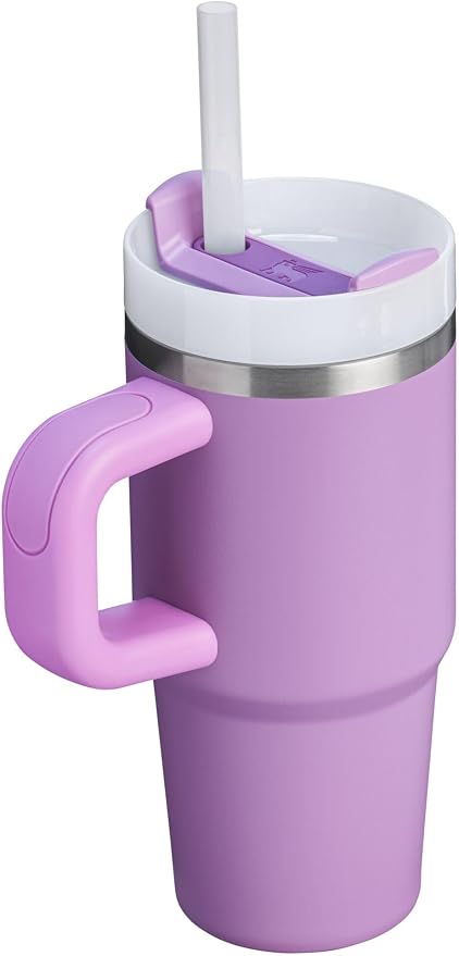 STANLEY Quencher H2.0 Flow State Tumbler, 14 oz, Lilac | Handle and Straw | 3-Position Lid | Cup Holder Compatible for Travel | Insulated Stainless Steel Cup | BPA-Free