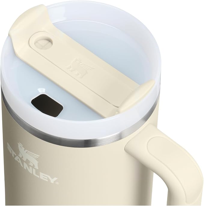 STANLEY Quencher H2.0 Flow State Tumbler, 40 oz, Toasted Almond | Handle and Straw | 3-Position Lid | Cup Holder Compatible for Travel | Insulated Stainless Steel Cup | BPA-Free
