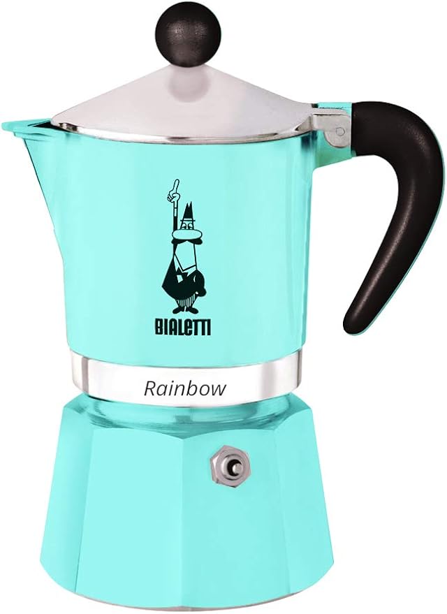 Bialetti 5043 Rainbow Espresso Maker, Light Blue