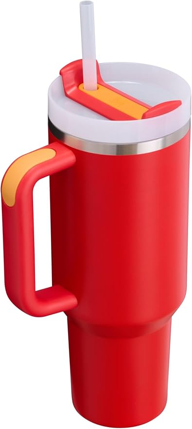 STANLEY Quencher H2.0 Flow State Tumbler, 40 oz, Chili | Handle and Straw | 3-Position Lid | Cup Holder Compatible for Travel | Insulated Stainless Steel Cup | BPA-Free