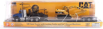 Diecast Masters | 1:87 Scale Cat CT660 Day Cab Tractor with Lowboy Trailer and Cat 315C L Hydraulic Excavator | Model 84415