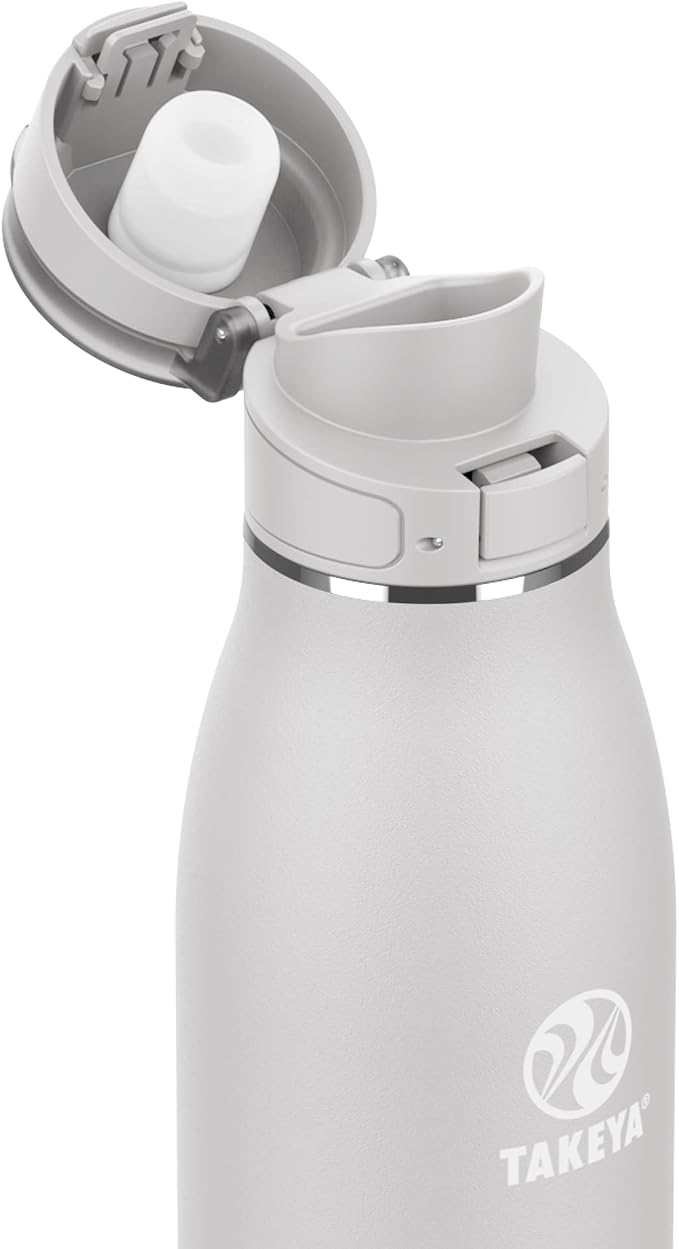 Takeya Traveler Stainless Steel Travel Coffee Mug with Flip-Lock Lid (25 oz, Dodgeball Grey) - Leakproof Insulated Mug for Coffee & Tea