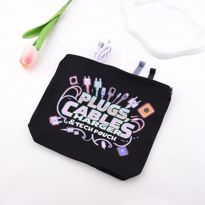 Plug Cable Charger Tech Pouch Charging Cable Organizer Travel Bag Small Usb Wire Storage Bag Earphone Case Pouch Silicone Cord Ties for Electronics Cell Phone Charger Bags for Men Women Charge Wrap