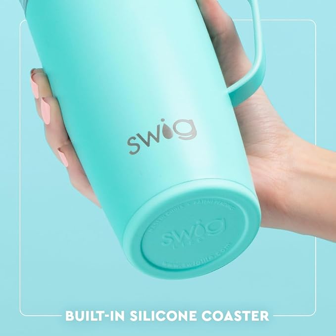 Swig Life 22oz Insulated Travel Mug with Handle & Lid, Cowgirl Coquette | Triple Insulated Stainless Steel - Handle & Lid Included - Keeps Coffee Hot or Cold - Cup Holder Friendly
