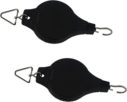Ogrmar 2PCS Plant Pulley Retractable Pulley Plant Hanger Hanging Flower Basket Hook Hanger for Garden Baskets Pots and Birds Feeder in Different Height Lower and Raise Pack of 2 (Black)