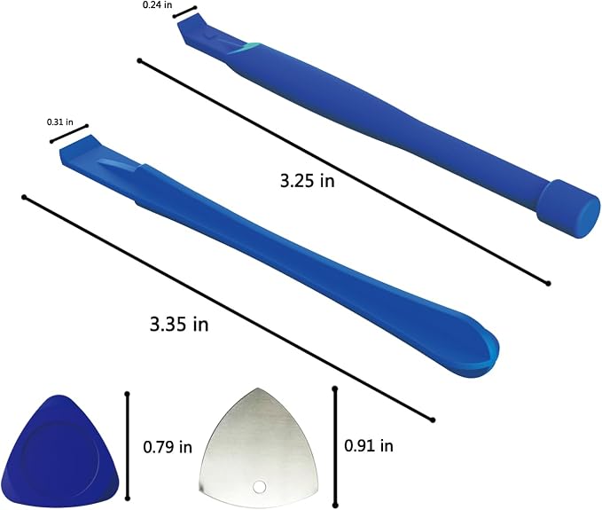 Repair Tools Kit for iPhone iPad MacBook Nintendo Switch PS4 Xbox Laptop - 10 Universal Triangle pry bar + 2 spudger + 2 Metal Triangular spudgers (0.87")
