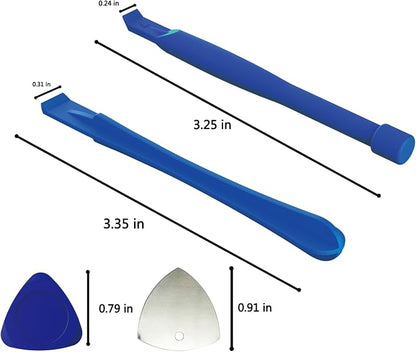 Repair Tools Kit for iPhone iPad MacBook Nintendo Switch PS4 Xbox Laptop - 10 Universal Triangle pry bar + 2 spudger + 2 Metal Triangular spudgers (0.87")