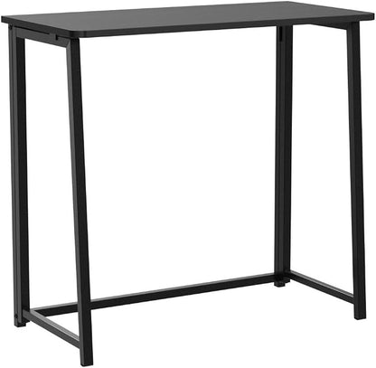 WOHOMO Folding Desk, 31.5" Foldable Computer Table for Small Spaces, Black | Easy Assembly and Fold, Sturdy Home office desks for Study Bedroom Dorm Space Saving Writing Work Apartment
