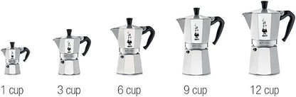 Bialetti - Moka Express: Iconic Stovetop Espresso Maker, Makes Real Italian Coffee, Moka Pot 3 Cups (4.3 Oz - 130 Ml), Aluminium, Silver
