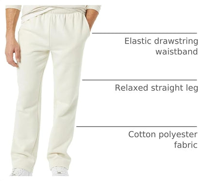 Amazon Essentials Men's Relaxed Straight Leg Fleece Open Bottom Sweatpant (Available in Big & Tall)