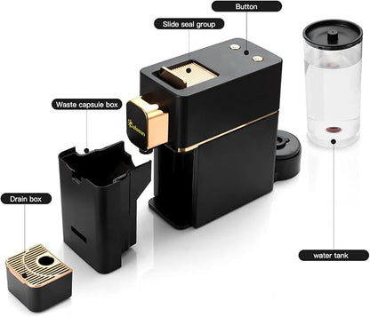 Mini Espresso Coffee Machine for Capsules Compatible with Nespresso OriginalL Machine, Espresso Maker Single Serve, Bestpresso Coffee Capsules Peet's Espresso more (Black)