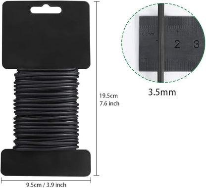 Tenn Well Garden Ties, 52 Feet 3.5mm Soft Garden Wire, Plant Twist Ties for Climbing Plants, Tomatoes, Climbing Roses, Trellises (2PCS X 26 Feet, Black)