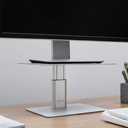 Nillkin Monitor Stand for Desk, Adjustable Height Computer Monitor Stand | Ergonomic Aluminum Computer Stand for Desktop | iMac, Studio Display XDR, Dell, HP, Lenovo, Other Screen Display | Silver