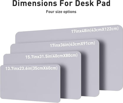 Aothia Large PU Leather Desk Pad Protector - Non-Slip Mouse Pad & Writing Mat for Office/Home, Waterproof, Easy to Clean (36" x 17", Smoky Lavender)