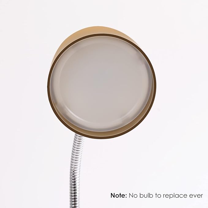 LED Desk Lamp, Flexible Gooseneck with Table lamp, 3.5W 240LM 4000K Cool White Study Lamps for Bedroom and Office, Eye Protection, ETL Listed,Gold