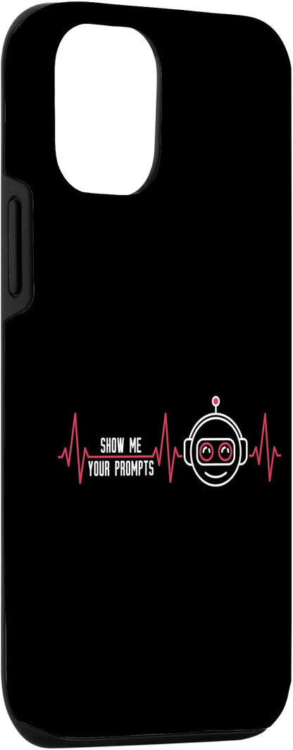 Show Me Your Prompts AI Artificial Intelligence Heartbeat Case for iPhone 12/12 Pro