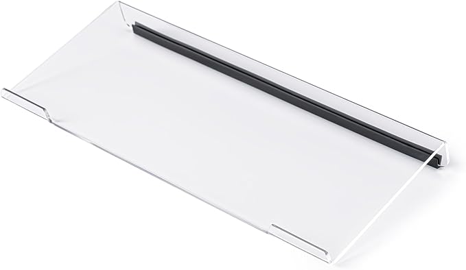 BOOMIBOO Clear Acrylic Tilted Computer Keyboard Holder for Ergonomic Typing, Keyboard Stand with Silicone Anti-Slip Strip,11.8 x 5.1 Inch Keyboard Tray for 78 Keys Keyboard