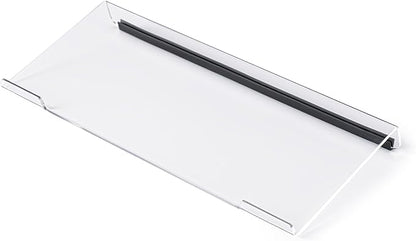 BOOMIBOO Clear Acrylic Tilted Computer Keyboard Holder for Ergonomic Typing, Keyboard Stand with Silicone Anti-Slip Strip,11.8 x 5.1 Inch Keyboard Tray for 78 Keys Keyboard
