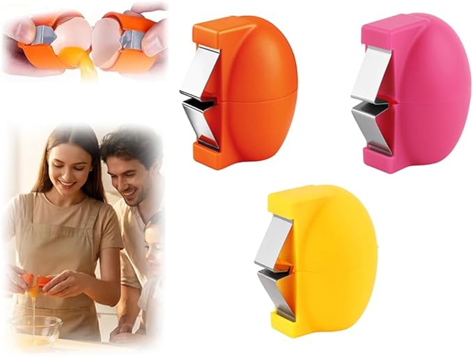 New Egg Shell Opener Egg Cracker Tool Stainless Steel, Multifunctional Egg Shell Opener for Raw Or Hard-Boiled Eggs, Kitchen Gadget for Cooking Baking (3 Pcs)