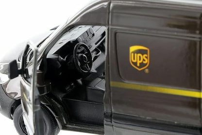 KiNSMART - Mercedes-Benz Sprinter UPS Edition Cargo Van, 1:48 O Scale Die Cast Metal Model Toy Van, Pull-Back Action