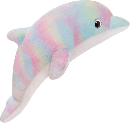 Dolphin Stuffed Animals Plush Pillows Soft Sea Animal Plush Dolls Stuffed Animal Plushies (Pinkish Yellow-19.2 Inches)
