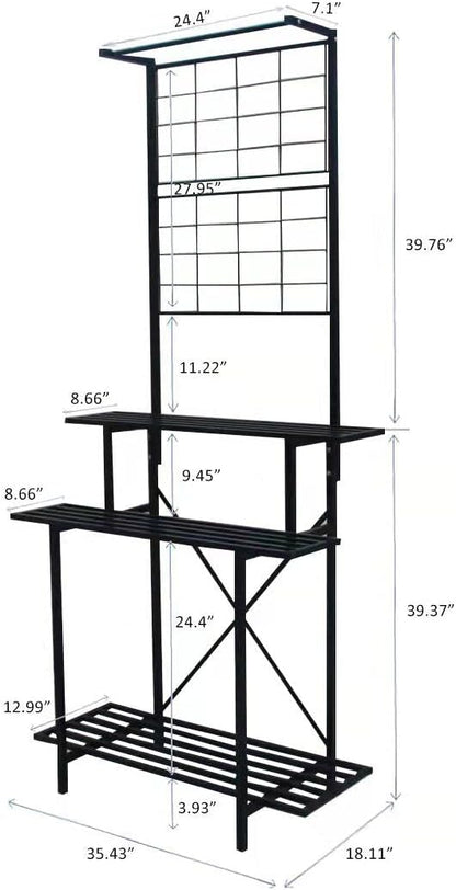 Hanging Plant Pot Shelf Rack Heavy Duty Plant holder Trellis,Multi Layer Plant Stand for Home, Garden, Balcony