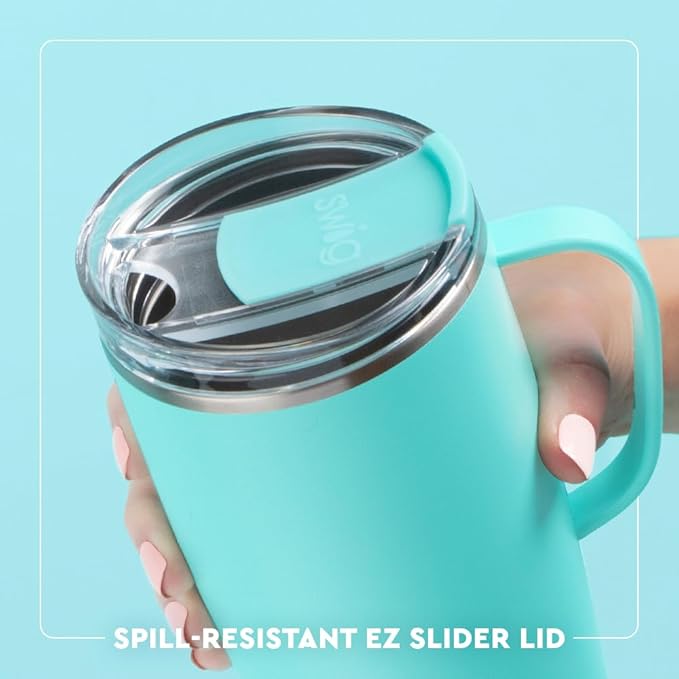 Swig Life 22oz Insulated Travel Mug with Handle & Lid, Scrub Life | Triple Insulated Stainless Steel - Handle & Lid Included - Keeps Coffee Hot or Cold - Cup Holder Friendly