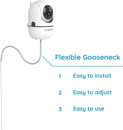 HelloBaby Baby Monitor Floor Stand - Adjustable Height Camera Mount for HB6550/ Plus/ HB6560/ HB65/ HB6148/ HB6351/ HB40/ HB6339 & More Model, Stable Base, No-Drill Installation, Wall-Safe Holder